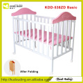 Manufacturer NEW Baby Cot thick mattress High Pole Mosquito Net Foldable Baby Cot Pink for Girl